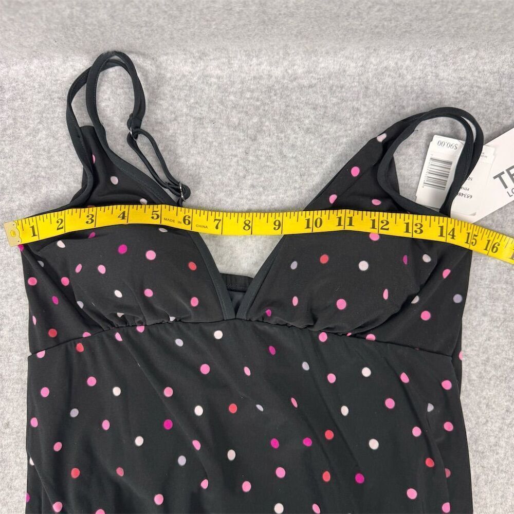 Trimshaper Women's Polka Dot Swimdress Black Size 8 Adjustable Straps - Picture 13 of 16